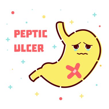Peptic ulcer stomach poster clipart