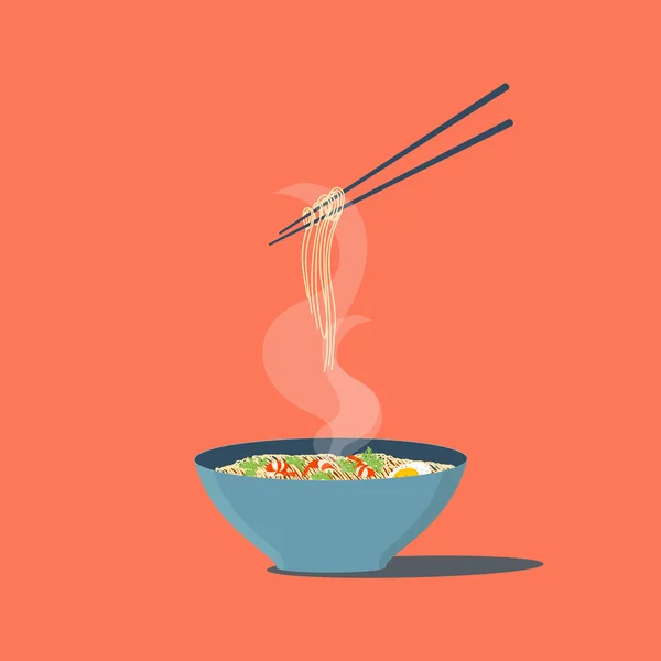 Cuenco de fideos — Vector de stock