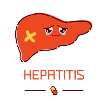 Çizgi film karaciğer hepatit poster