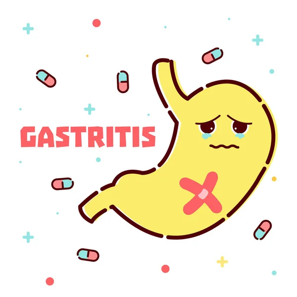 Gastritis maag poster — Stockvector