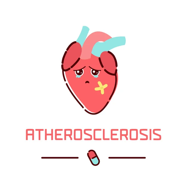 Aterosclerosis cardiopatía — Archivo Imágenes Vectoriales