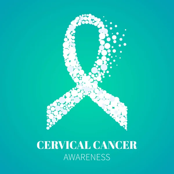Cartel de la cinta del cáncer cervical — Vector de stock