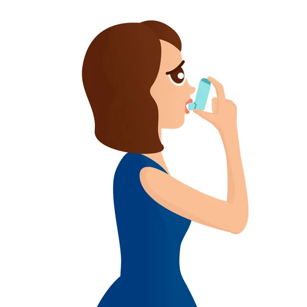 Woman with inhaler — Stock Vector