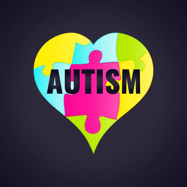 Autism awareness frame poster — Stock Vector