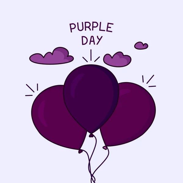 Фиолетовый дневной плакат — стоковый вектор