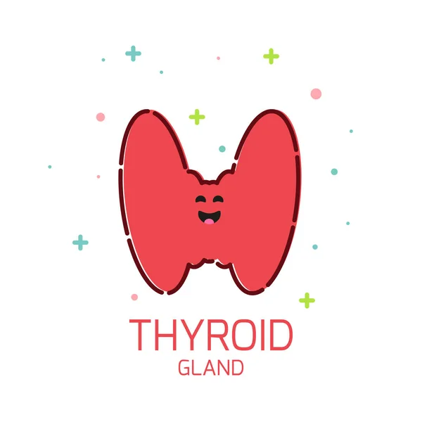 Icono de dibujos animados de glándula tiroides — Archivo Imágenes Vectoriales