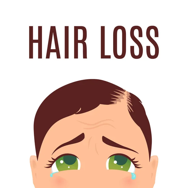 Žena s problémem vypadávání vlasů. — Stockový vektor