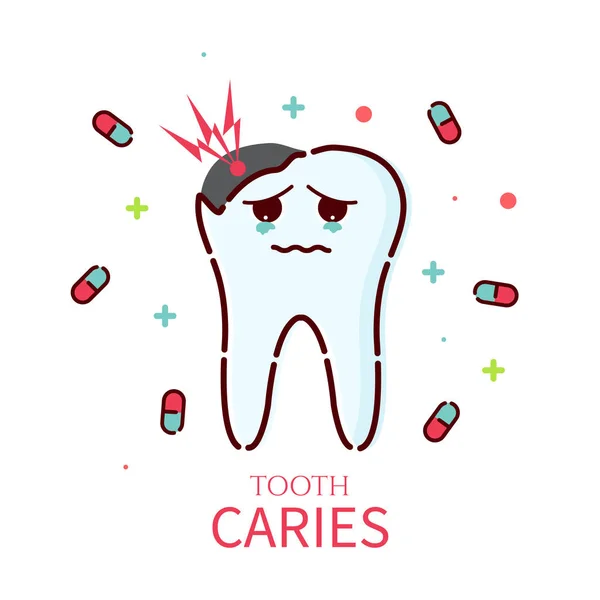 Ícono de la caries dental — Archivo Imágenes Vectoriales