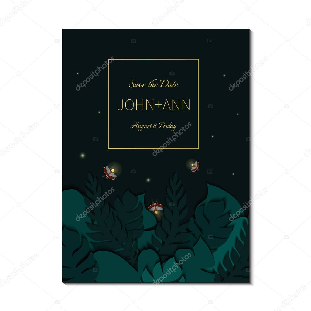 Save the date firefly invitation template 