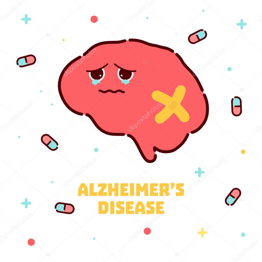 Pictures: disease cartoon | Alzheimers disease cartoon poster — Stock
