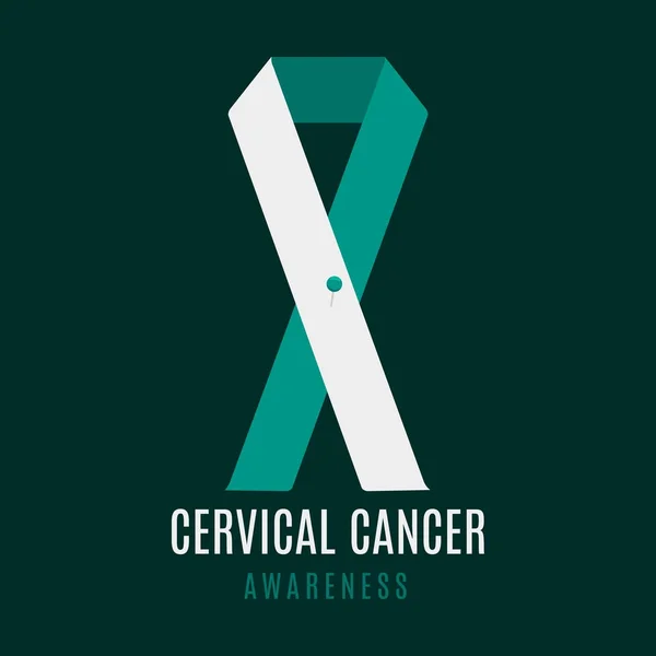 Cinta de conocimiento del cáncer cervical — Vector de stock