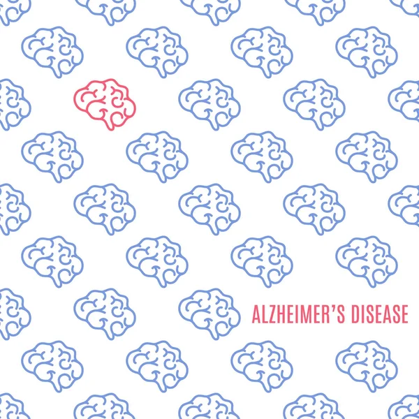Affiche sur le profil de la maladie d'Alzheimer — Image vectorielle