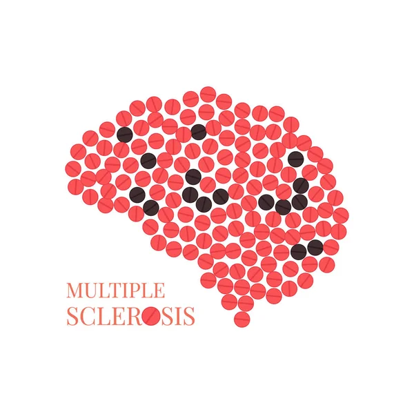 Manifesto della sclerosi multipla con cervello — Vettoriale Stock