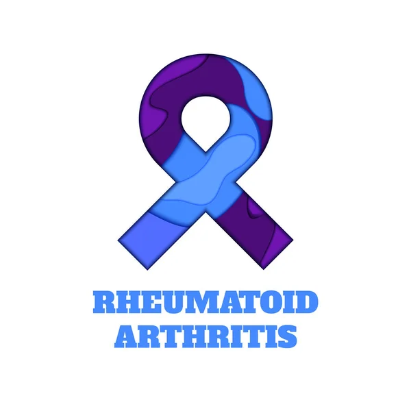 Reumatoïde artritis bewustzijn papercut lint — Stockvector