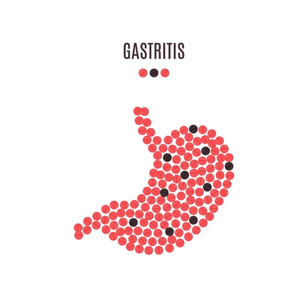 Gastritis bewustzijn pillen poster — Stockvector