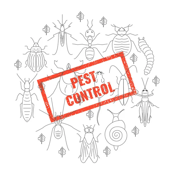 Timbro degli insetti antiparassitari — Vettoriale Stock