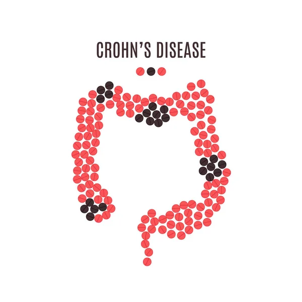 Affiche pilules contre la maladie de Crohns — Image vectorielle