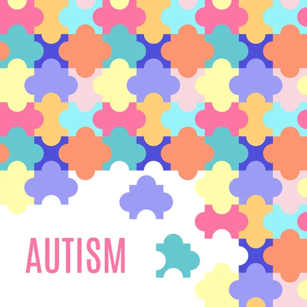 Cartaz de quebra-cabeça de autismo — Vetor de Stock
