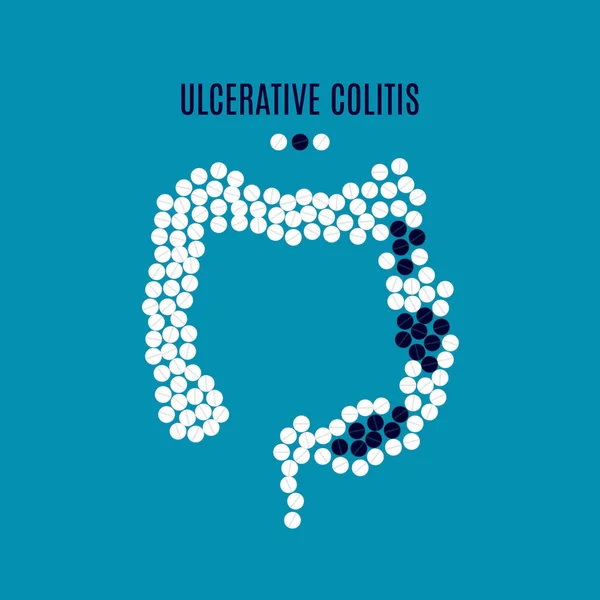 Colitis ulcerosa pillen poster — Stockvector