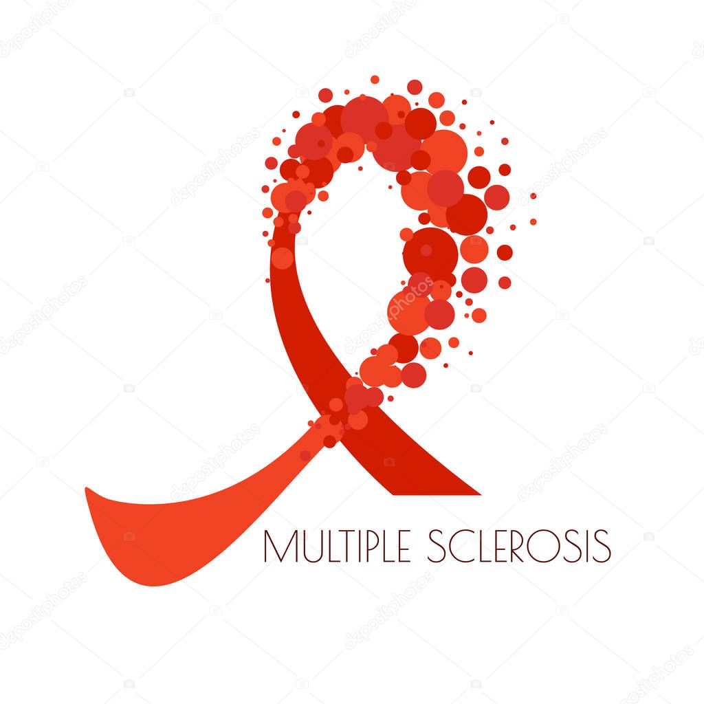 Multiple sclerosis dotted ribbon