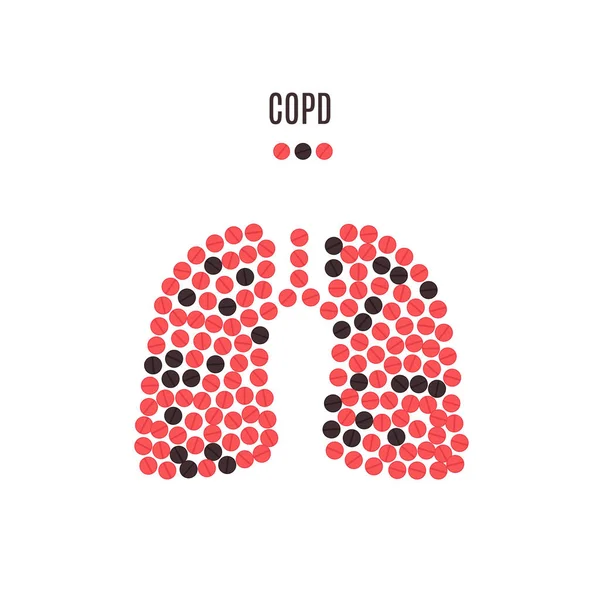 COPD bewustzijn pillen poster — Stockvector