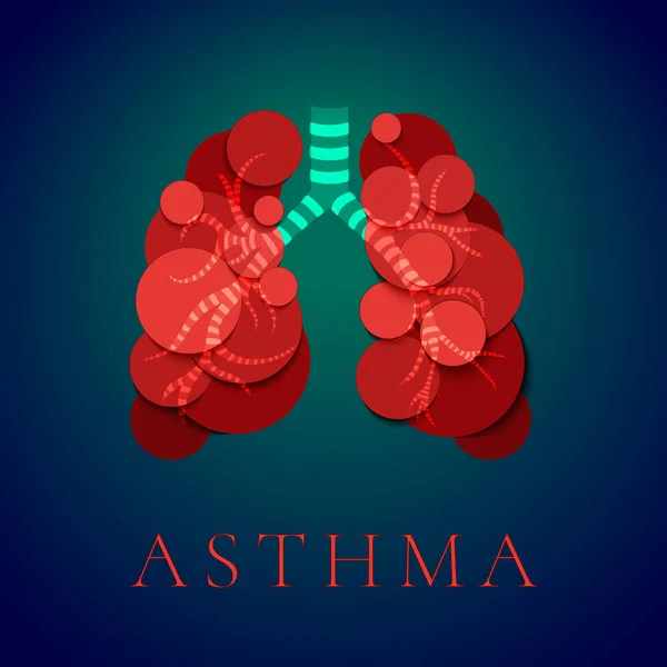Afiche de conciencia del asma — Archivo Imágenes Vectoriales