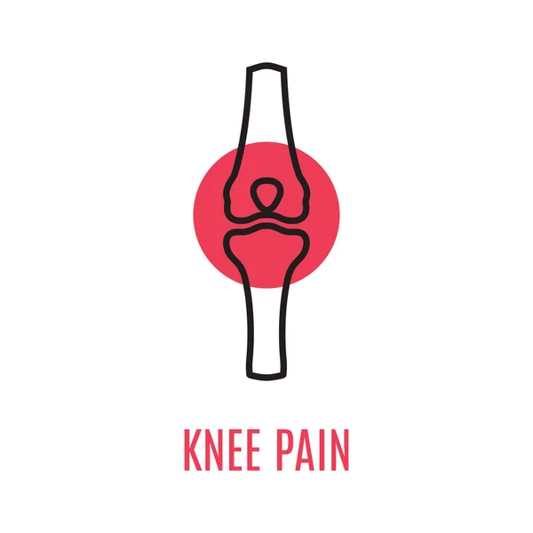 Poster médico de consciência de dor nas articulações do joelho em estilo linear —  Vetores de Stock