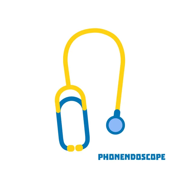 Phonendoscope símbolo icono médico en estilo de dibujos animados — Vector de stock