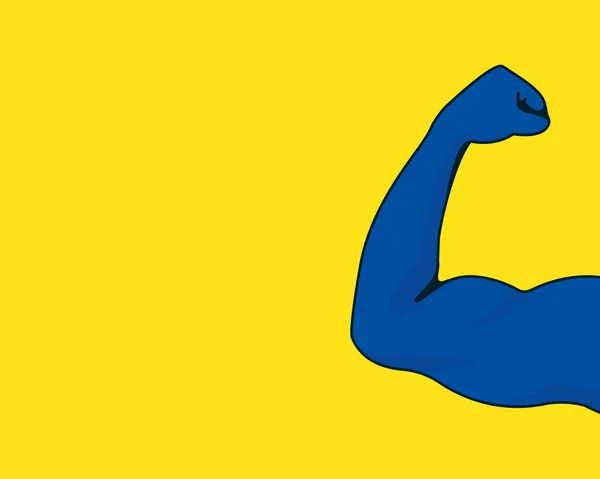 Strong arm with biceps muscle pop art minimalist poster — 스톡 벡터