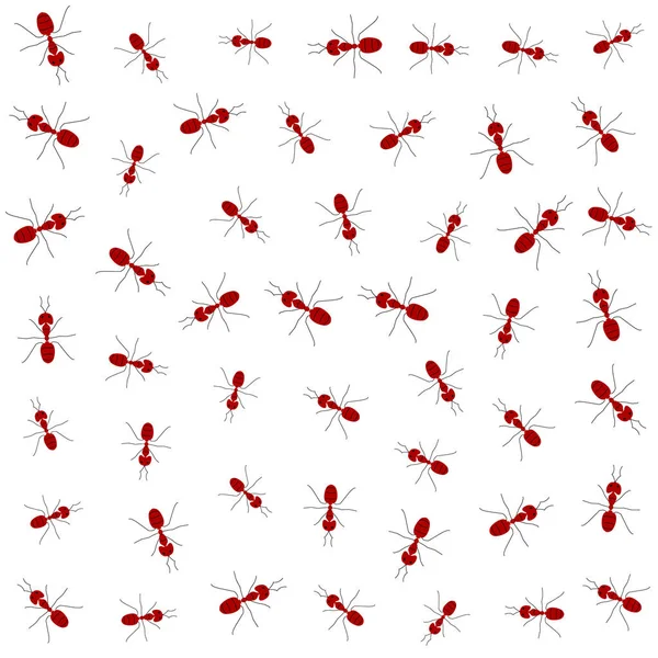 Απρόσκοπτη μοτίβο των κόκκινων μικρών μυρμηγκιών — Διανυσματικό Αρχείο