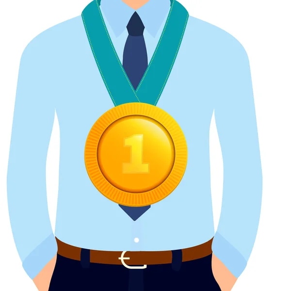 Melhor cartaz de medalha de ouro prêmio reconhecimento empregado — Vetor de Stock