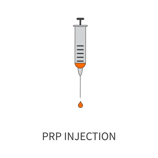 Platelet-rich plasma injection medical poster in linear style — 스톡 벡터