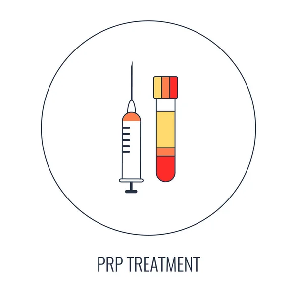 Poster infografis pengobatan PRP dalam gaya linier - Stok Vektor