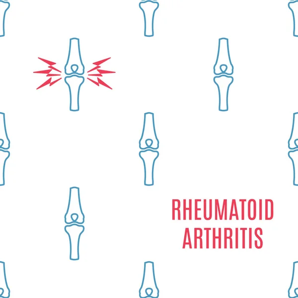类风湿关节炎意识海报，有膝盖图标图案 — 图库矢量图片