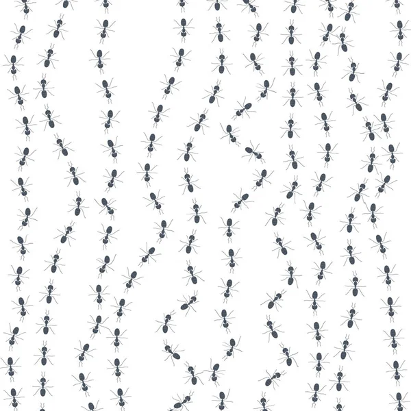 Colonie de fourmis ouvrières marchant dans différentes lignes — Image vectorielle