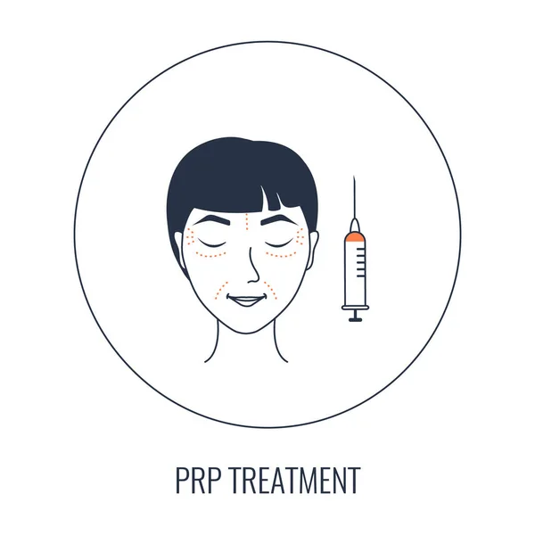 Tratamiento de rejuvenecimiento facial de plasma rico en plaquetas póster médico — Vector de stock