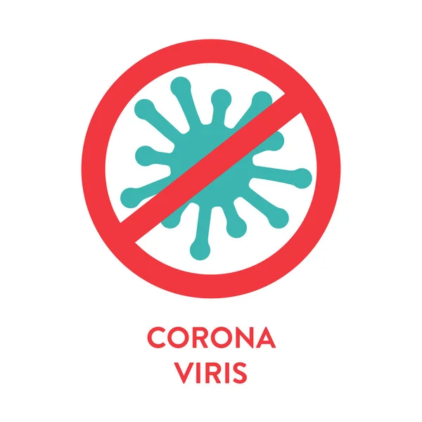 Corona virus consapevolezza poster di covid 19 divieto segno — Vettoriale Stock