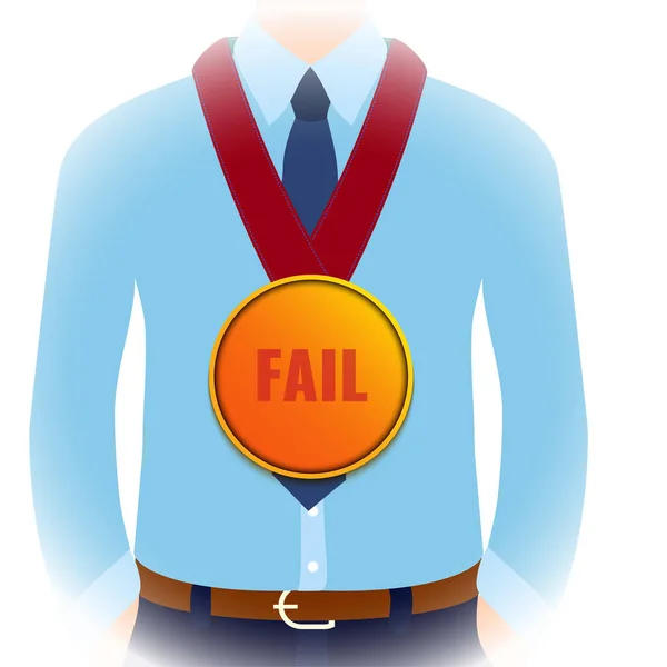 Detailní záběr neúspěšné medaile na začínajícího podnikatele — Stockový vektor