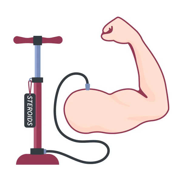 Anti-Steroide-Poster mit starkem muskulösen Arm und Pumpe — Stockvektor