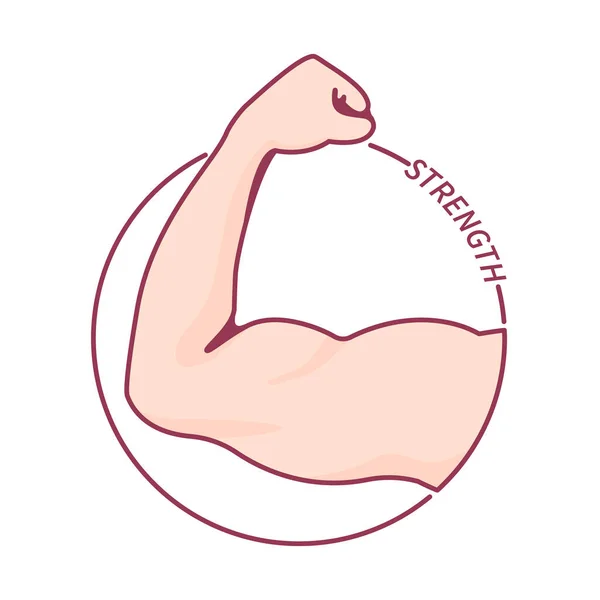 Brazo fuerte con póster motivacional del músculo bíceps — Archivo Imágenes Vectoriales