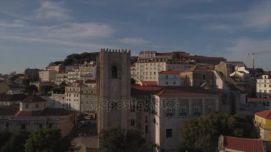 sunny day lisbon city aerial panorama 4k portugal