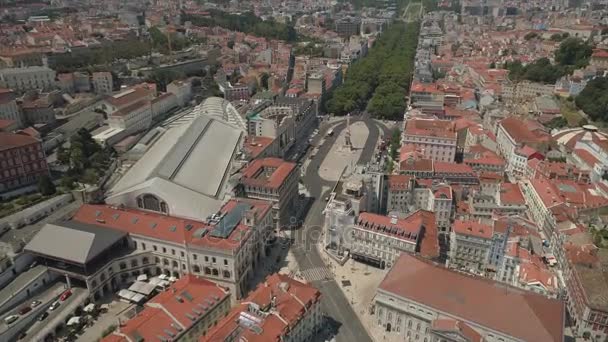 Jour Ensoleillé Lisbon Ville Panorama Aérien Portugal — Video