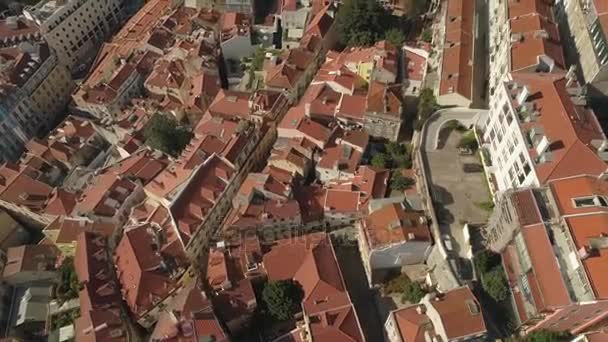 Zonnige Dag Lissabon Stadsgezicht Daken Antenne Panorama Portugal — Stockvideo