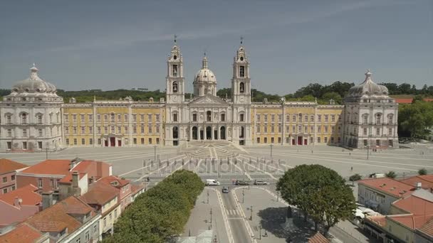 Giorno Lisbon Paesaggio Urbano Stella Basilica Piazza Aerea Panorama Portugal — Video Stock