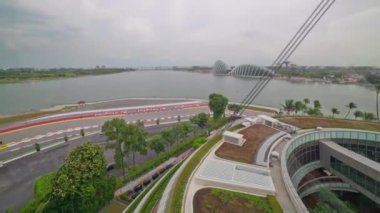 gün ışık Singapur şehir ünlü el ilanı binmek Körfez Panoraması 4k zaman atlamalı