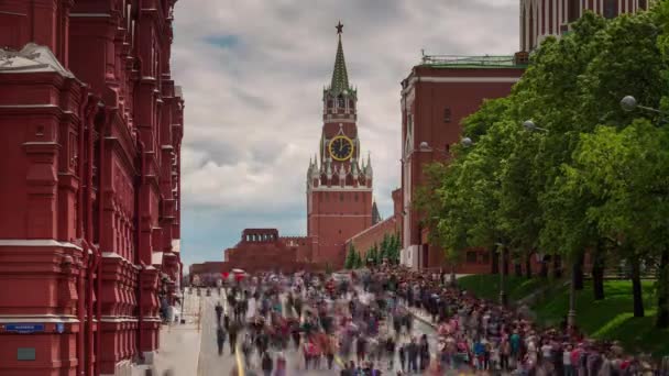 Summer day light moscow city red square crowded panorama 4k time lapse russia — Stock Video