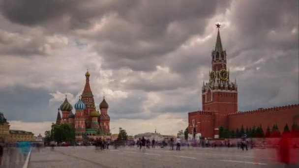 Giornata estiva moscow città piazza rossa panorama 4k time lapse russia — Video Stock