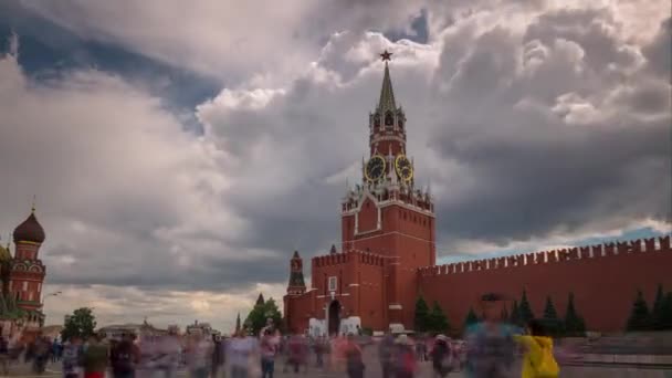 Zomer dag Moskou stad Rode plein kremlin panorama 4 k tijd vervallen Rusland — Stockvideo