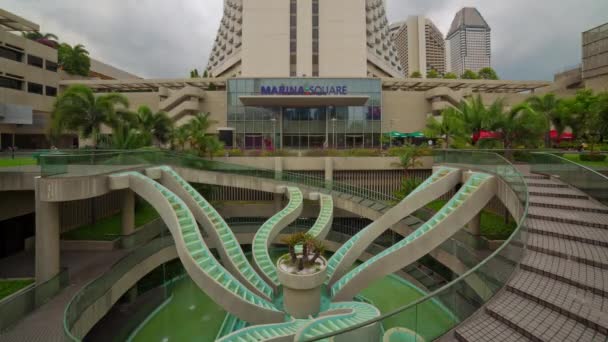 Solig dag singapore city marina square panorama 4k tidsfördröjning — Stockvideo