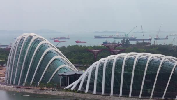 Noche iluminación singapore ciudad famoso hotel cuadrado hasta vista 4k time lapse — Vídeo de stock